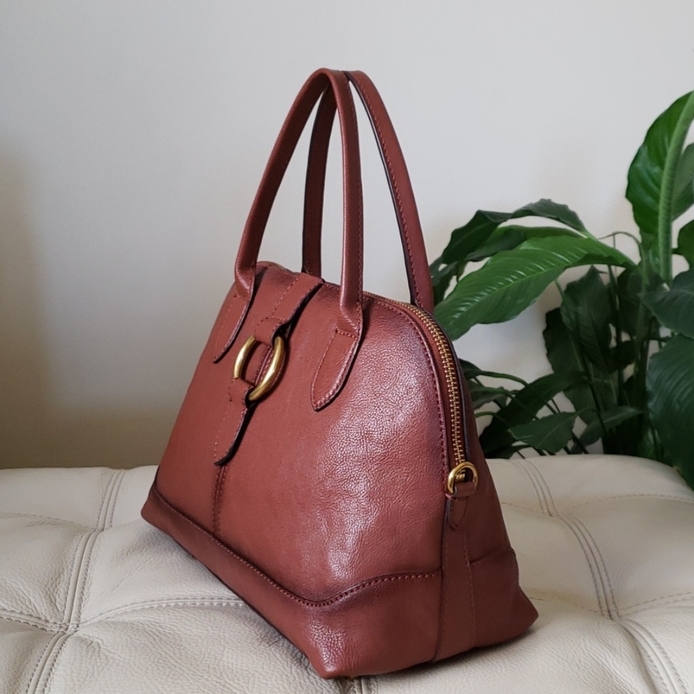 FRYE Ring Dome Satchel, Cognac - Picture 2 of 8